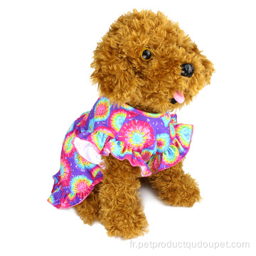 Jupe habillée en tricot multicolore pour vêtements pour animaux de compagnie